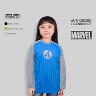 Azura Long Sleeve T-Shirt Marvel The Fantastic 4 Suit Logo Silver Glow In The Dark Kids