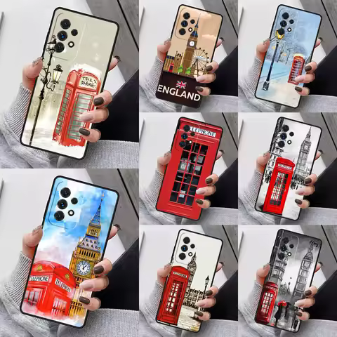 Telephone Box London Phone Case For Samsung Galaxy S25 S23 S30 S8 S21 S20 FE S24 S22 Note 10 20 S8 P