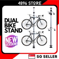 2024 UPGRADED VERSION Dual Bicycle Tower Rack Premium Bicycle Standing Rack Holder / Bike Stand / Bike Pole / Bike Rack