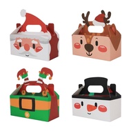 Merry Christmas Gift Box Christmas Handheld Gift Box Cookies Pastry Gift Box With Handle Gift Wrap