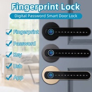 TUYA Digital Lock Smart Handle Lock Set Fingerprint Key Password Lock Electronic Password Lock Fingerprint door lock