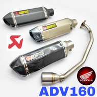 Exhaust Honda ADV160 Akrapovic Long Ekzos Full System Tabung Muffler Stainless Steel ADV 160 Motor A