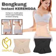 BENGKUNG STRAP ON Kerengga MODEN Slimming Waist Trainer KURUS Korset Corset Pinggang Ramping Lentik 