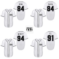 2NE1 black kpop bomb cl dara minzy korean baseball jersey WHITE