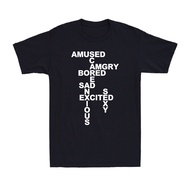 Mood Shirt Amused Scared Angry Bored Sad Anxious Excited Sexy Men's T-Shirt