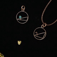 【水晶系列】天河石、石榴石幾何墜飾 _ 永恆 ( 可訂製不同水晶