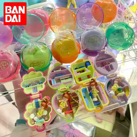 Original BANDAI Polly Pocket Macaron Treasure Box Twisted Egg Pendant Model First and Second Bullets