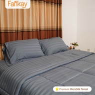 Bedcover Set Sprei Microtencel Graphite Ukuran Lengkap - Fankay