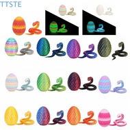 TTSTE 3D Printed Snake Toys, Creative Snake Egg 3D Printed Snake Egg, Finger Toy Candy Color Rotatab