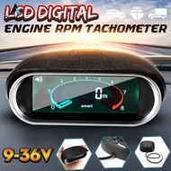 【การจัดส่ง + แฟลช Deal】12V Universal LCD 50-9999 RPM เครื่องวัดความเร็วดิจิทัลเครื่องยนต์ Tach Gauge