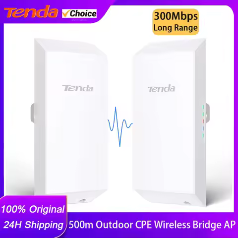 Tenda O1 2.4GHz Outdoor CPE 300Mbps 0.5KM Wireless Wifi Range Point to Point Adapter with 8dBi Direc