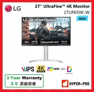 LG - 27UP650K-W 27" UltraFine™ UHD 4K IPS 顯示器 with VESA DisplayHDR™ 400