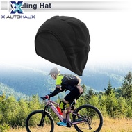 X AUTOHAUX Cycling Hat Keep Warm Helmet Liner Polar Fleece Black 25x20cm/9.84"x7.87" 1 Pcs