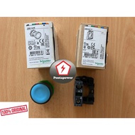 SCHNEIDER XB5AA61 ( ZB5AA6 + ZB5AZ101 ) Harmony XB5, Push button, plastic, flush, blue, Ø22, spring 