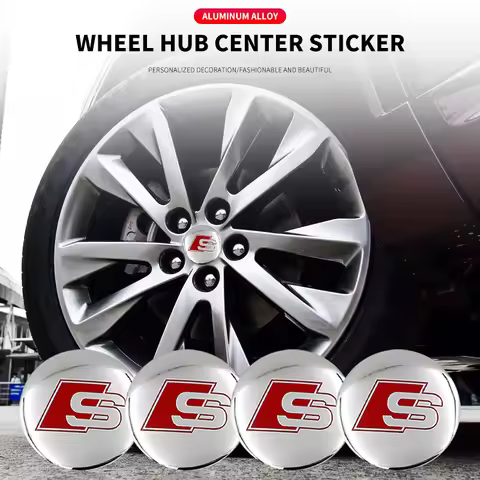 4pcs 56mm Car Styling Badge Wheel Center Hub Cap Rim Caps for Audi Sline A3 A7 Q3 8v RS5 B7 A4 B9 A6