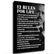 Jordan Peterson 12 Rules Educational Life Poster Canvas Printing Retro Chart Quote Poster Wall Art L