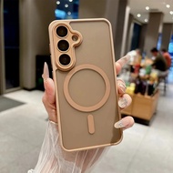 Luxury matte fine hole magnetic phone case For Samsung Galaxy A57 A56 A36 A26 A17 A16 magnetic wirel