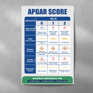 APGAR Score A3+ Health Poster Newborn Baby Assessment Test/ Asfiksia Score/