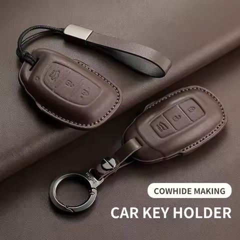 Leather Key Shell For Hyundai i10 i30 i40 ix20 ix25 ix30 ix35 ix45 Encino Kona Tucson Solaris Grand 