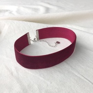 Luxurious wine velvet choker necklace / korea korean fashion accessories jewelry jewellry item jewel
