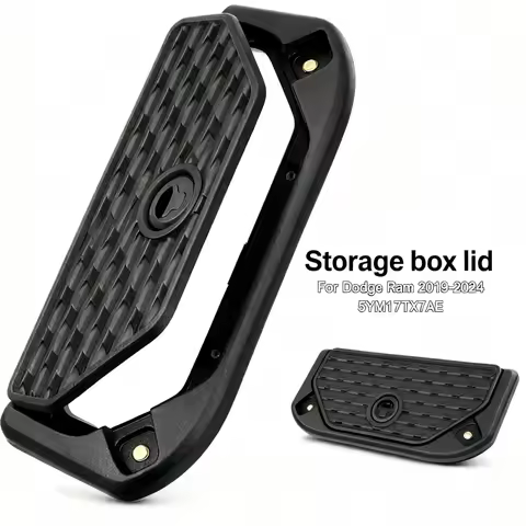 DPGKITS 1PC Black Plastic Storage Box Lid Compartment Lid Suitable For 19-24 Dodge Ram 5YM17TX7AE Ca