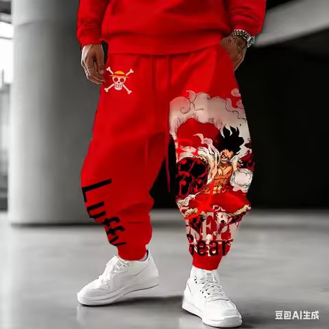 One Piece Luffy Gear 4 Harajuku Men Winter Cotton Pants Streetwear Fashion Women Casual Cuffed Sweat