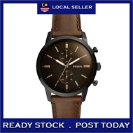 [100% Original & Free Bracelet] F0SSIL Townsman 44mm Chronograph Leather Men Watch Jam Tangan Lelaki
