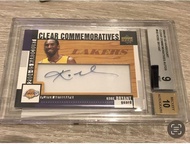 Nba Card Kobe Bryant Upper Deck Hardcourt Clear auto autograph BGS 9 Auto 10