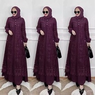 Hayya Dress New Brocade Dress Muslim Dress/ Hayya Brocade Dress Luxury Party Dress Crinkle Brocade D