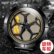 Calipers Brake Car Creative Watch Men's Wheel Quartz Watch te Modified 37 Waterproof Rotating 360 Wh