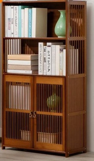 復古實木書櫃儲物櫃(四層70cm-底門)