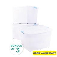 SG Home Mall Bundle Promo of 3: TRANSPARENT Storage Container 40/65/100/145 Litres (L) - Storage Des