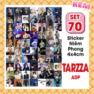 SET of 70 TARZZAN ADP sealed stickers - Cut out - 4x4cm stickers with beautiful Tarzzan Famous image