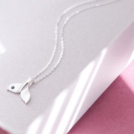 藍寶石鯨魚尾項鍊925銀