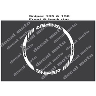 ♞,♘,♙,♟Decals, Sticker, Motorcycle Decals for Mags / Rim for Yamaha Sniper 135 &amp; 150, white