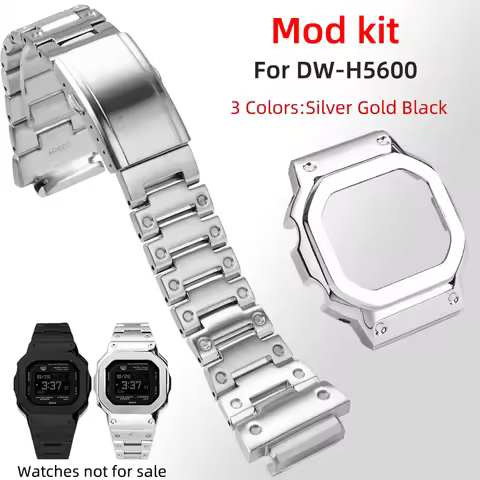 DW H5600 Modified Accessories Case Bracelet For Casio G-SHOCK G-SQUAD DW-H5600 Mod Kit Stainless Ste