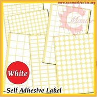 Self Adhesive White Labels Sticker | Squre Retangle | Penanda Buku | A5 Sticker | Label Pelekat Segi