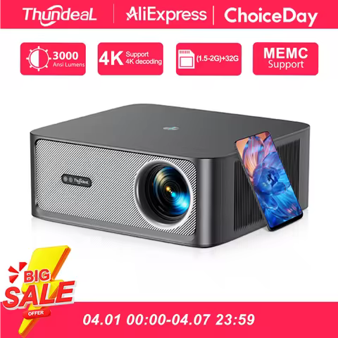 ThundeaL 3000Ansi 4K Full HD Projector TD98Pro 2G 32G Home Theater WiFi Android Portable Samrt TV Ci