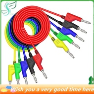 Star 5PCS Stackable Banana to Banana Plug Test Leads Soft Electrical Test Cable Wire 3.3Ft/1M for Mu