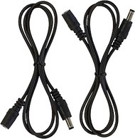 DORLIONA 2 Pack of 36 Inch (3 Foot) 22AWG Male to Female 5.5mm X 2.1mm Barrel Plug DC Power Extensio