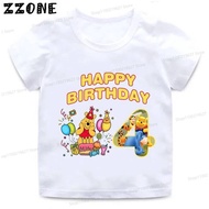 9 Styles Winnie the Pooh Cute Bear Print Cartoon Girls Clothes 1-9 Years Birthday Kids T shirt