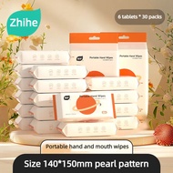 Zhi Hoo Pocket Mini Wet Wipes 5 Packs, 30 Total Packs, Hand & Mouth Use, Portable, Home Cleaning