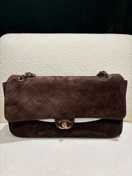 Chanel maxi flap suede 麂皮猄皮機場包26A 26S