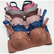 3PCS UNDERWEAR BRA HUANG 8813FF WOMEN'S UNDERWEAR PUSH UP LACE BRA POLOS CUP B 3 HOOKS MEDIUM FOAM S