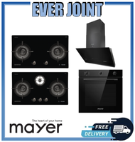Mayer MMGH892HE 2 Burner / MMGH893HE 3 Burner [86cm] Gas Hob + Mayer MMSH8099-L Angled Chimney Hood + Mayer MMDO8R [60cm] Built-in Oven with Smoke Ventilation System Bundle Deal!!