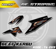 Striping Aksesoris Sticker Motor Beat Karbu 2008-2009-2010-2011-2012 Semifull Motif Racing Balab TA2