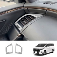 For Toyota Alphard 40 Series 2023+ RHD Carbon Fiber Dashboard Air Condition Vent Outlet Cover Trim Frame Sticker Accessories