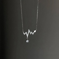 Necklace Heartbeat Rhinestone Pendant 22385 Clavicle Short Simple Versatile 20305