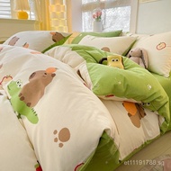 Pure Cotton Three-Piece Cartoon Duvet Cover Dormitory Spring Single Single Person Duvet Cover Double