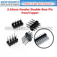 [10pcs] 2.54mm Iron Copper Header Double Row Pin 2.54mm 2* 2P 3P 4P 5P 6P 7P 8P 10P 11P 12P 13P 15P 